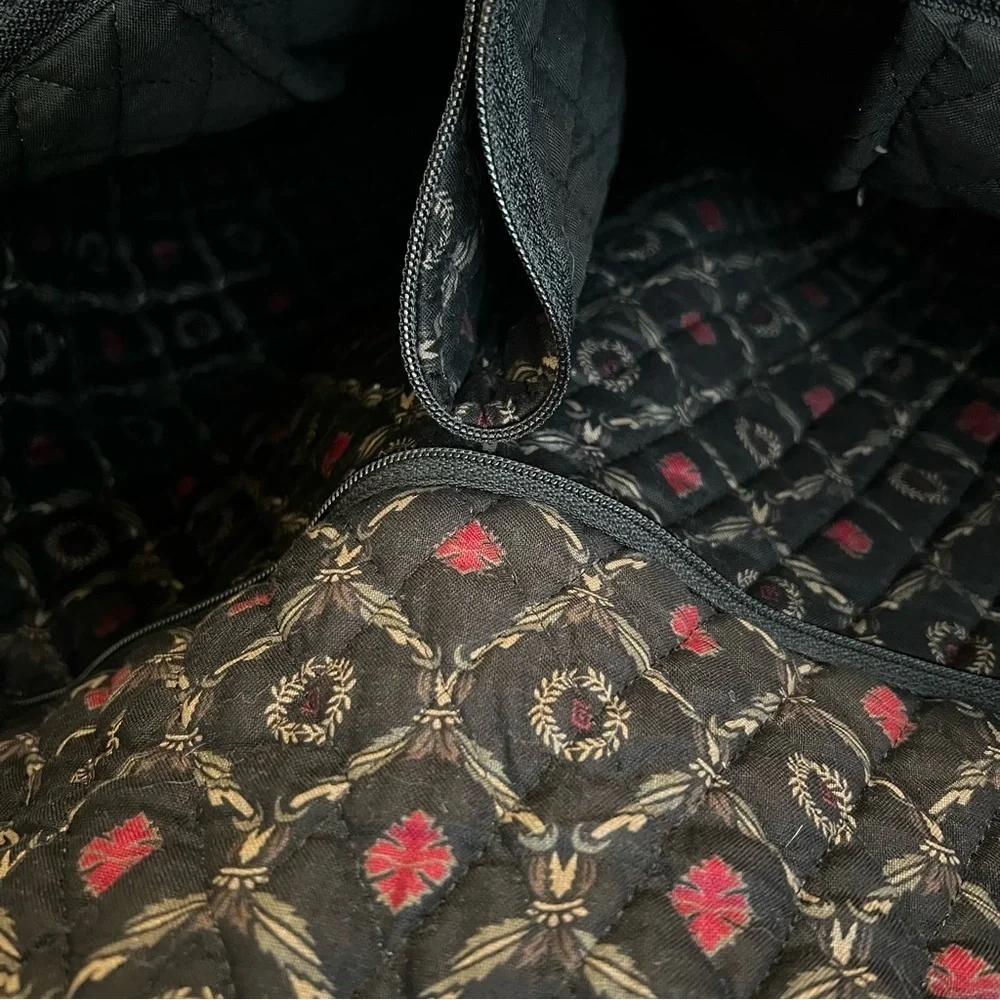 Vintage VERA BRADLEY Laurel 1997 Garment Bag Black Red Floral Travel Quilted USA